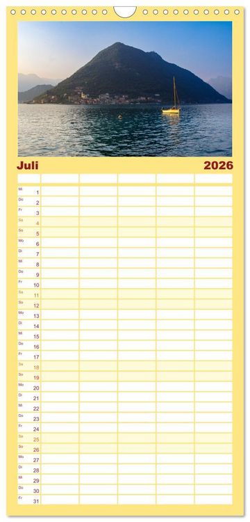 Produktbild: Familienplaner 2026 - Romantischer Lago d'Iseo mit 5 Spalten (Wandkalender, 21 x 45 cm) CALVENDO