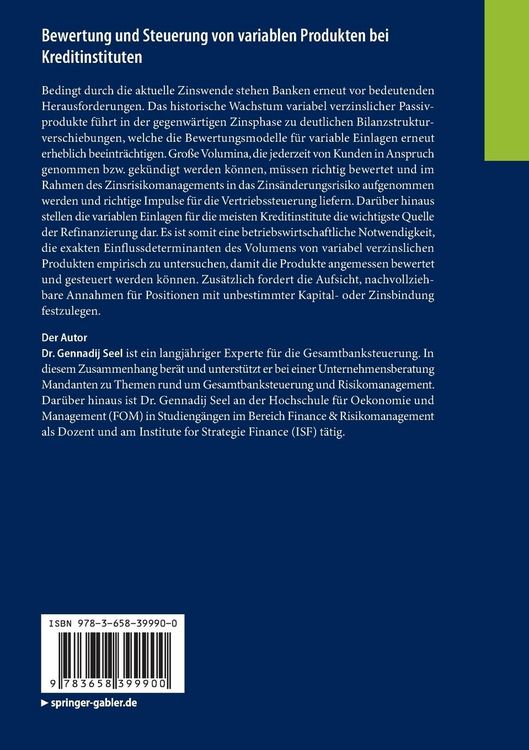 Produktbild: Bewertung und Steuerung von variablen Produkten bei Kreditinstituten