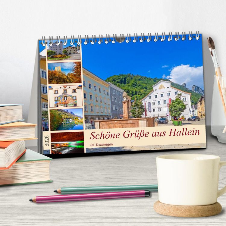 Produktbild: Sch&ouml;ne Gr&uuml;&szlig;e aus Hallein (Tischkalender 2026 DIN A5 quer), CALVENDO Monatskalender