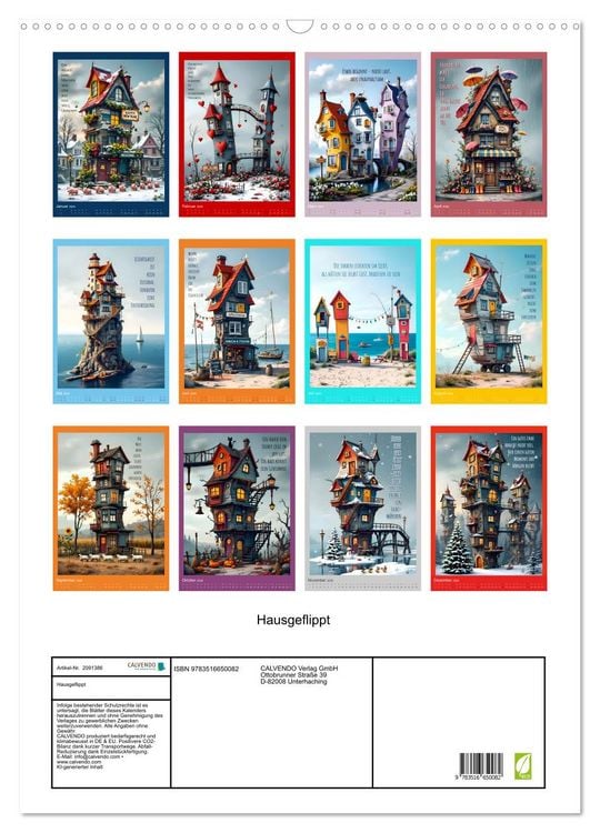 Produktbild: Hausgeflippt (Wandkalender 2026 DIN A2 hoch), CALVENDO Monatskalender