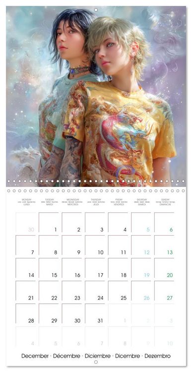 Produktbild: Women with tattoos - Inspired by Asia and the Manga style (Wall Calendar 2026 12 &times; 12 Inch) CALVENDO 12 Month Wall Calendar