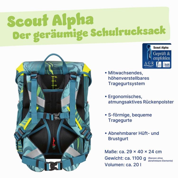 Produktbild: Scout Schulranzen Set Alpha, Schulranzen Set, 4tlg, Action