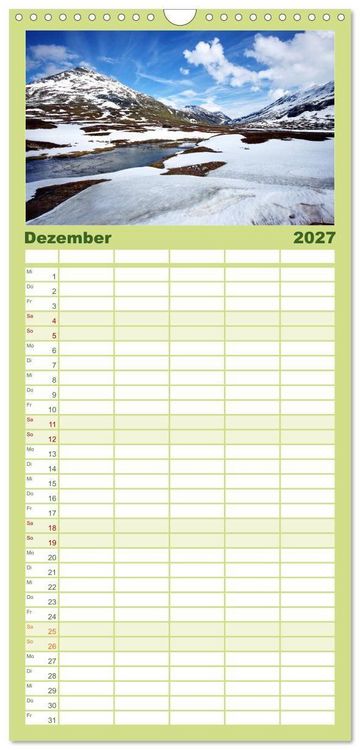 Produktbild: Familienplaner 2027 - Norwegen PUR mit 5 Spalten (Wandkalender, 21 x 45 cm) CALVENDO