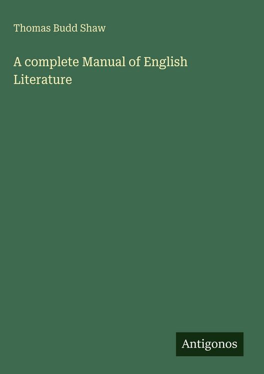 Produktbild: A complete Manual of English Literature