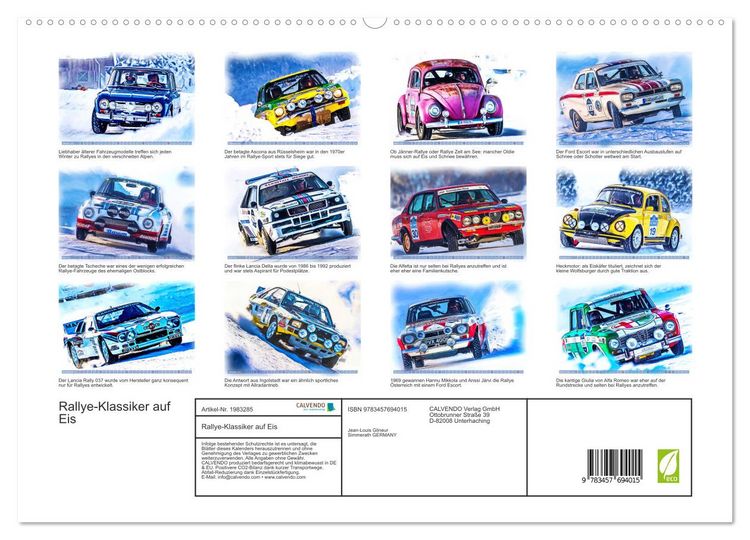 Produktbild: Rallye-Klassiker auf Eis (hochwertiger Premium Wandkalender 2026 DIN A2 quer), Kunstdruck in Hochglanz