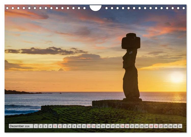 Produktbild: Die Osterinsel &ndash; Mythen, Moai und wilde Sch&ouml;nheit (Wandkalender 2026 DIN A4 quer), CALVENDO Monatskalender