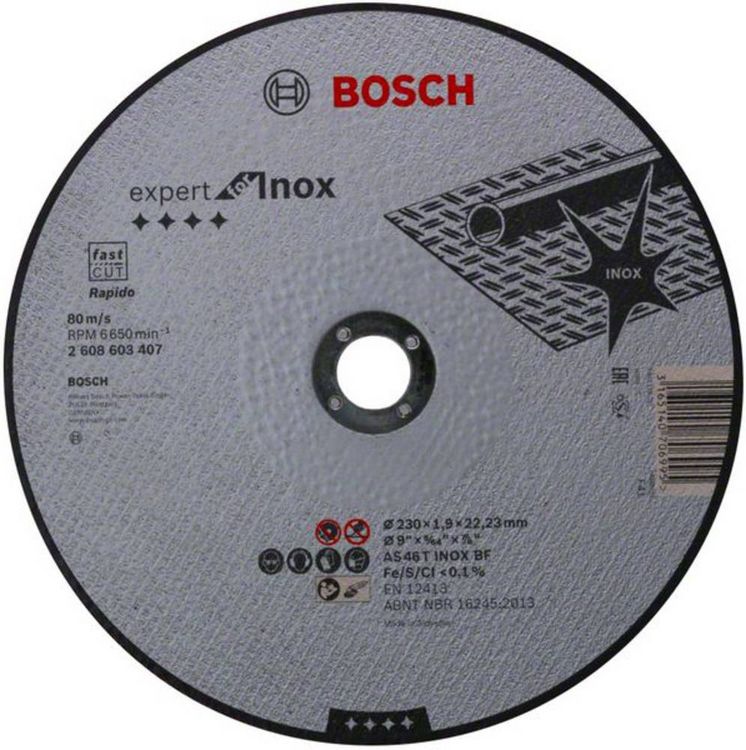 Produktbild: Bosch Accessories 2608603407 2608603407 Trennscheibe gerade 230mm 1 St. Stahl