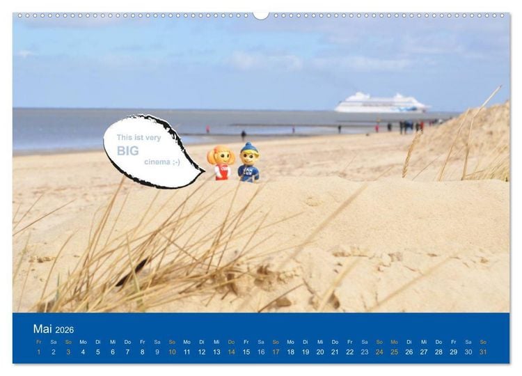 Produktbild: An der Waterkant mit Jan Cux und Cuxi (hochwertiger Premium Wandkalender 2026 DIN A2 quer), Kunstdruck in Hochglanz