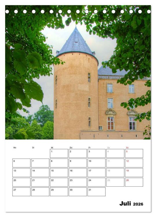 Produktbild: Eindrucksvolle Burgen, malerische Schl&ouml;sser im M&uuml;nsterland (Tischkalender 2026 DIN A5 hoch), CALVENDO Monatskalender