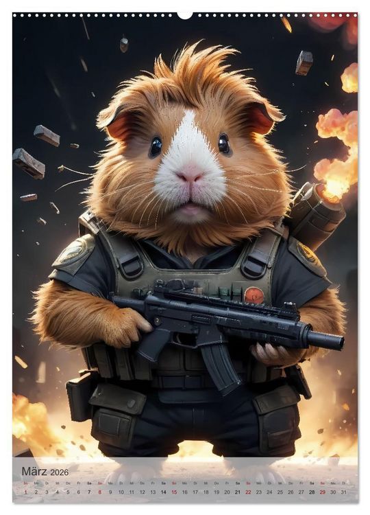 Produktbild: Action Pack - Ein tierisch niedliches Spezialkommando (hochwertiger Premium Wandkalender 2026 DIN A2 hoch), Kunstdruck in Hochglanz