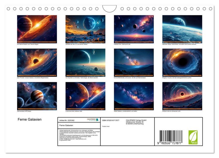 Produktbild: Ferne Galaxien (Wandkalender 2026 DIN A4 quer), CALVENDO Monatskalender