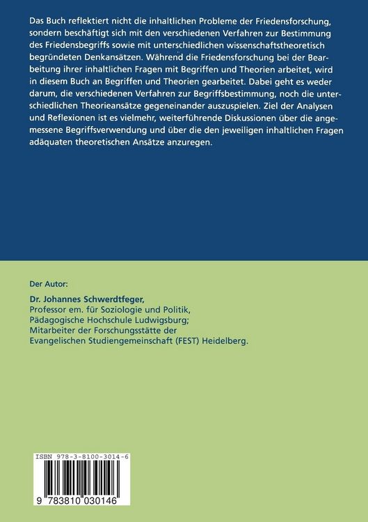 Produktbild: Begriffsbildung und Theoriestatus in der Friedensforschung