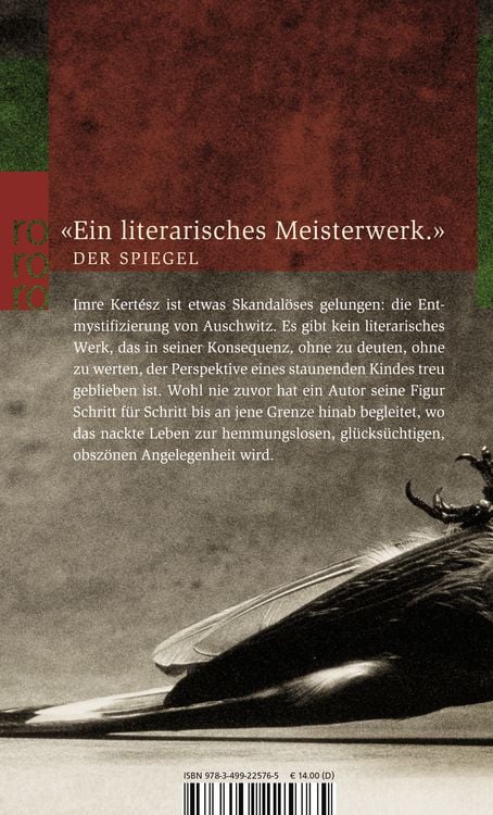 Produktbild: Roman eines Schicksallosen
