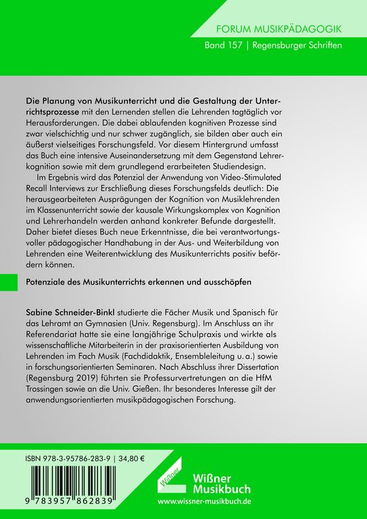 Produktbild: Lehrerkognition im Musikunterricht