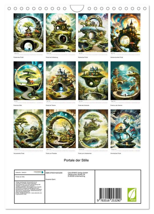 Produktbild: Portale der Stille (Wandkalender 2026 DIN A4 hoch), CALVENDO Monatskalender