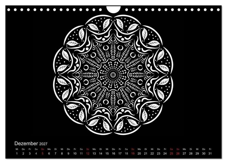 Produktbild: Entspannung und Ruhe durch Mandalas (Wandkalender 2027 DIN A4 quer), CALVENDO Monatskalender