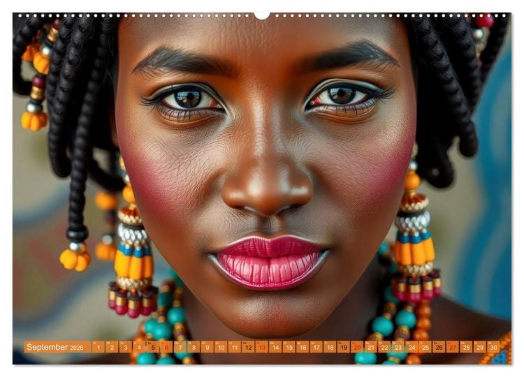 Produktbild: Farbenfrohe Portraits (hochwertiger Premium Wandkalender 2026 DIN A2 quer), Kunstdruck in Hochglanz