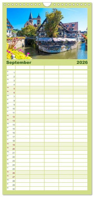 Produktbild: Familienplaner 2026 - Ein Spaziergang durch Esslingen mit 5 Spalten (Wandkalender, 21 x 45 cm) CALVENDO