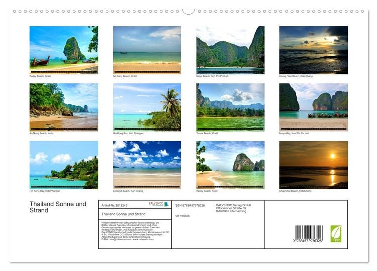 Produktbild: Thailand Sonne und Strand (hochwertiger Premium Wandkalender 2026 DIN A2 quer), Kunstdruck in Hochglanz