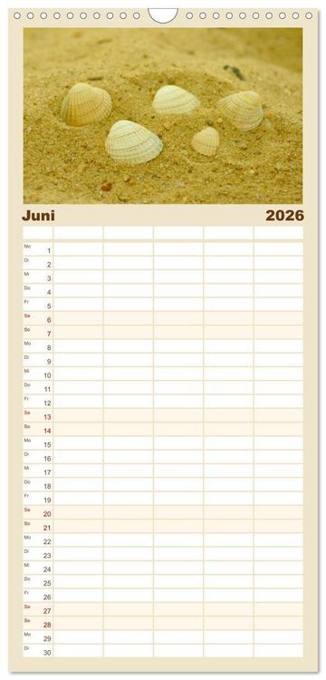 Produktbild: Familienplaner 2026 - An der Nordsee mit 5 Spalten (Wandkalender, 21 x 45 cm) CALVENDO