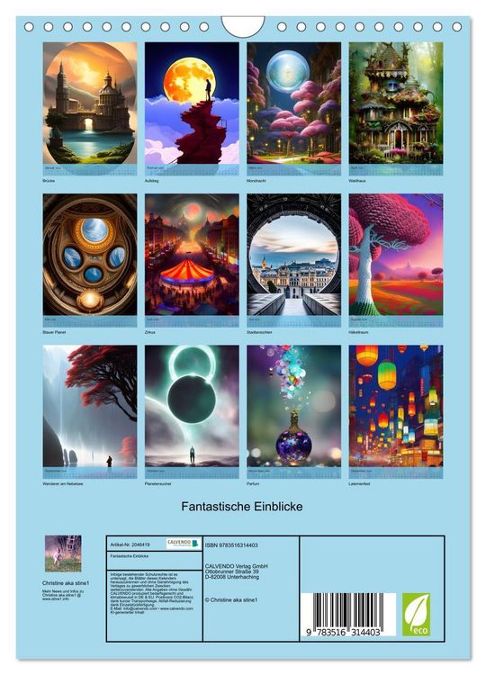 Produktbild: Fantastische Einblicke (Wandkalender 2026 DIN A4 hoch), CALVENDO Monatskalender