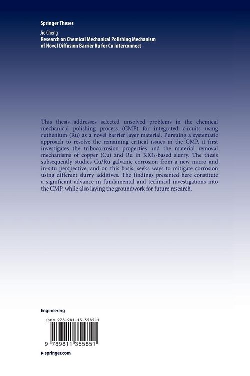 Produktbild: Research on Chemical Mechanical Polishing Mechanism of Novel Diffusion Barrier Ru for Cu Interconnect