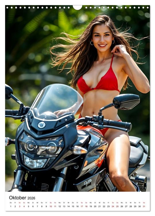 Produktbild: Chrome und Charme - Frauen, Bikes und Motortr&auml;ume (Wandkalender 2026 DIN A3 hoch), CALVENDO Monatskalender