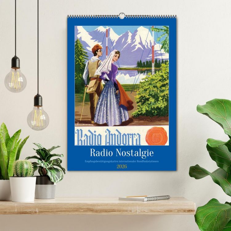 Produktbild: Radio Nostalgie - Empfangsbest&auml;tigungskarten internationaler Rundfunkstationen (Wandkalender 2026 DIN A2 hoch), CALVENDO Monatskalender