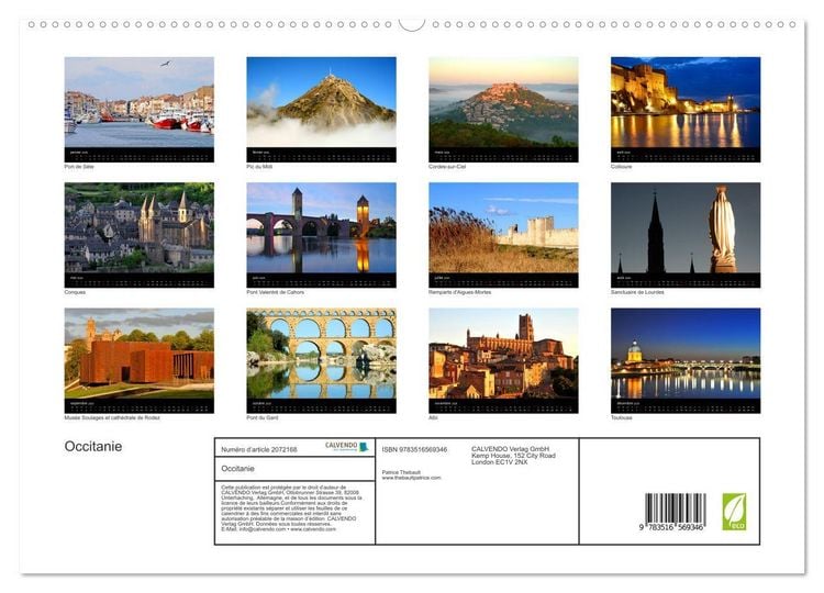 Produktbild: Occitanie (Calendrier mural 2026 DIN A2 vertical) calendrier de bureau