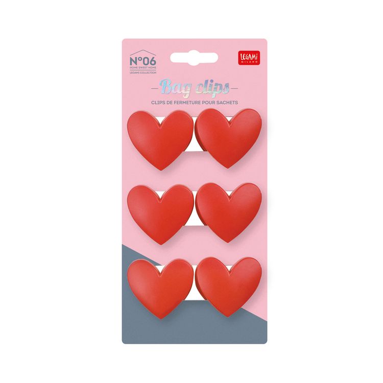 Produktbild: Legami Set mit 6 Verschluss-Clips - Herz
