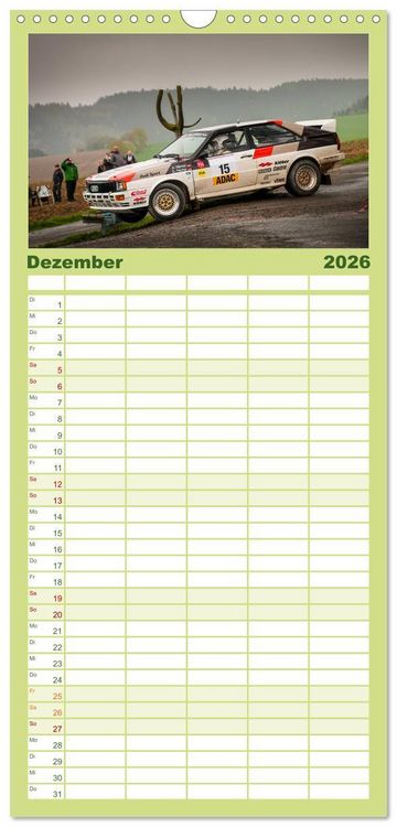 Produktbild: Familienplaner 2026 - Rallye Faszination 2026 mit 5 Spalten (Wandkalender, 21 x 45 cm) CALVENDO