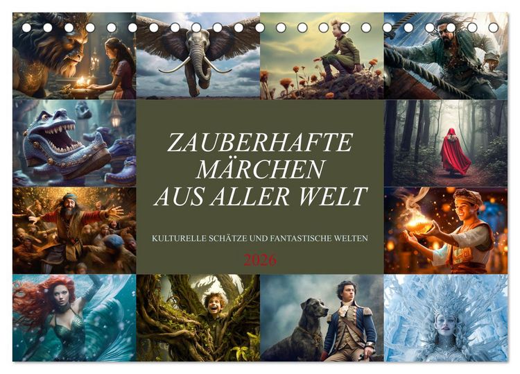 Produktbild: Zauberhafte M&auml;rchen aus aller Welt (Tischkalender 2026 DIN A5 quer), CALVENDO Monatskalender