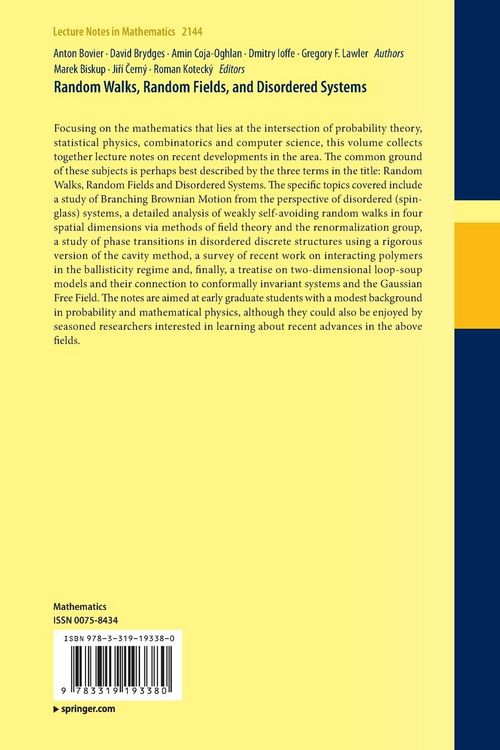 Produktbild: Random Walks, Random Fields, and Disordered Systems