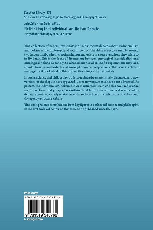 Produktbild: Rethinking the Individualism-Holism Debate