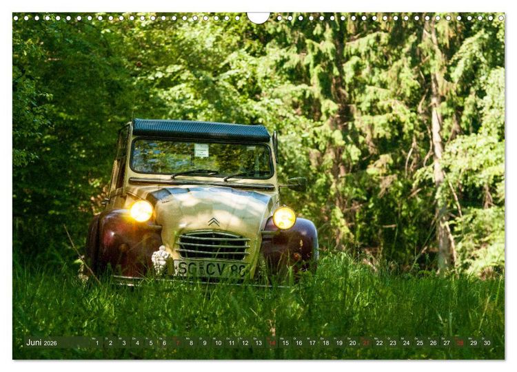 Produktbild: Die Ente ist sicher - Fahrspa&szlig; mit 2 CV Dolly (Wandkalender 2026 DIN A3 quer), CALVENDO Monatskalender