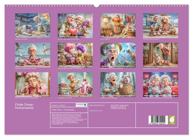 Produktbild: Flotte Omas - Humorwerke (hochwertiger Premium Wandkalender 2026 DIN A2 quer), Kunstdruck in Hochglanz