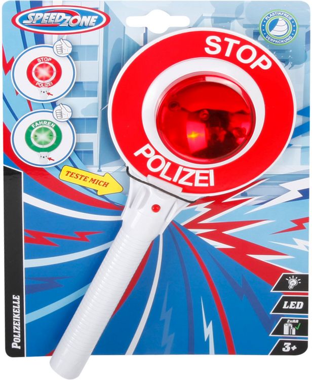 Produktbild: Speedzone Polizeikelle mit 2 LED-Lichtern, W190 x H250 mm