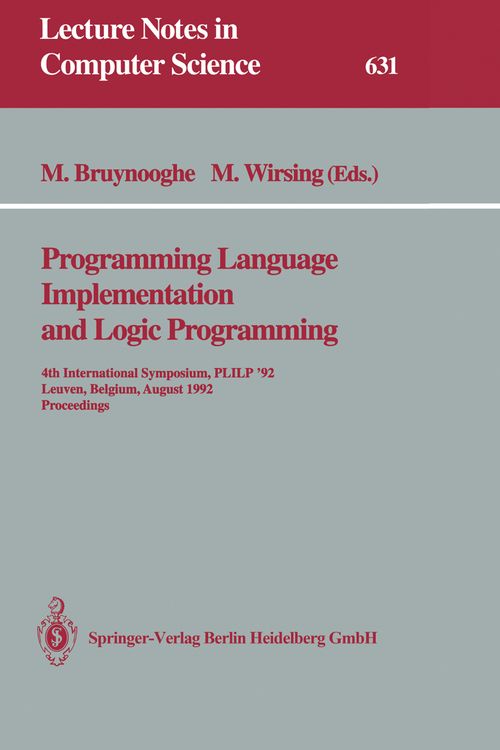 Produktbild: Programming Language Implementation and Logic Programming