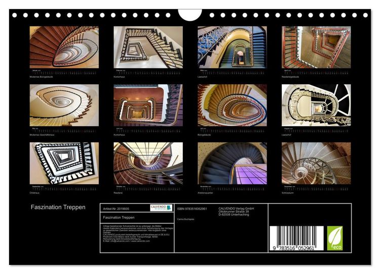 Produktbild: Faszination Treppen (Wandkalender 2026 DIN A4 quer), CALVENDO Monatskalender