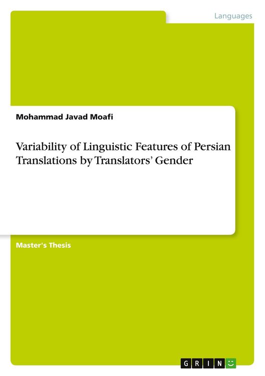Produktbild: Variability of Linguistic Features of Persian Translations by Translators' Gender