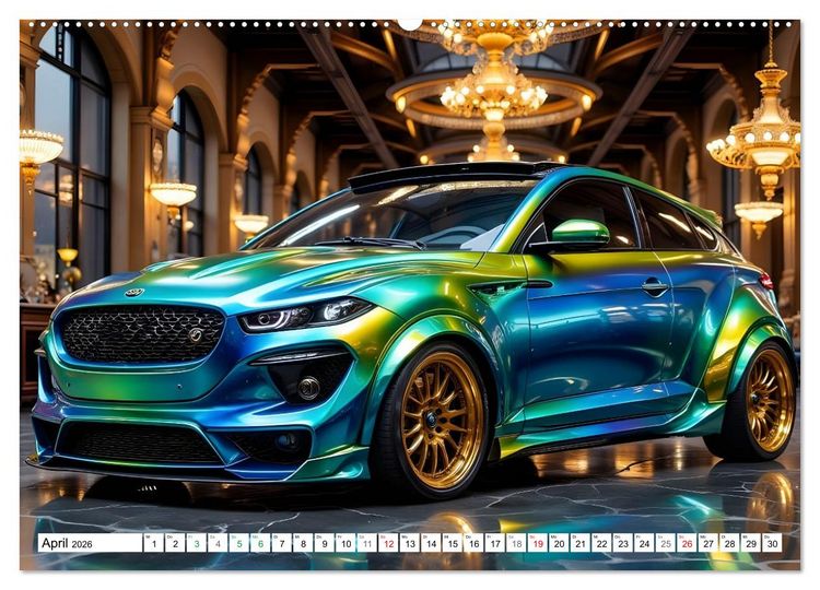 Produktbild: Farbenfrohe Lackvisionen (hochwertiger Premium Wandkalender 2026 DIN A2 quer), Kunstdruck in Hochglanz
