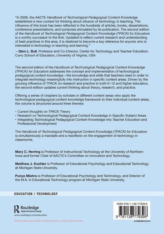 Produktbild: Handbook of Technological Pedagogical Content Knowledge (Tpa