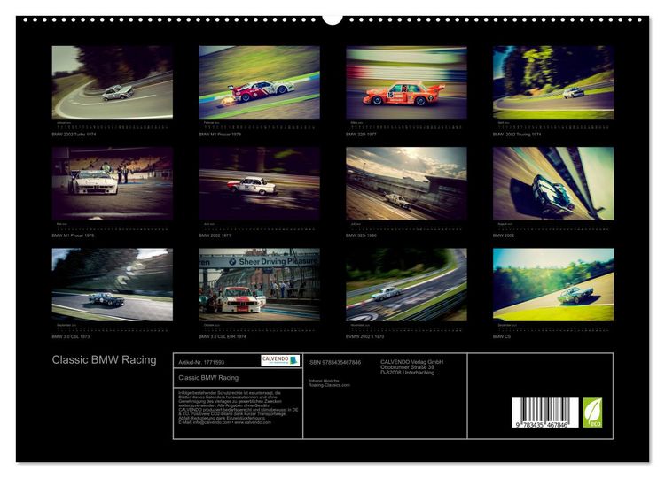 Produktbild: Classic BMW Racing (hochwertiger Premium Wandkalender 2025 DIN A2 quer), Kunstdruck in Hochglanz