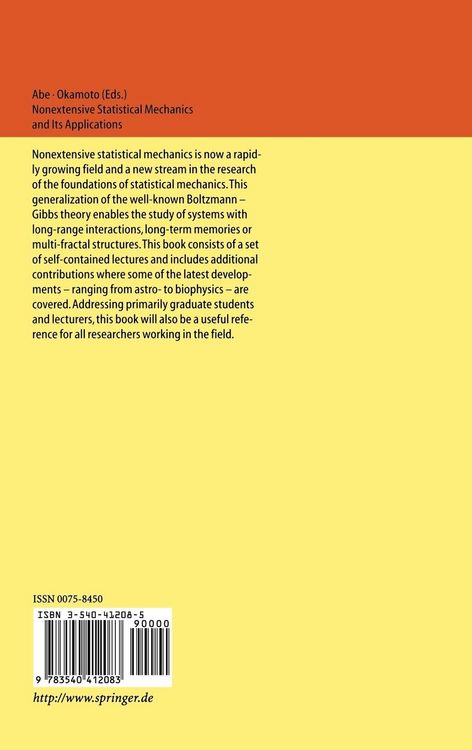 Produktbild: Nonextensive Statistical Mechanics and Its Applications