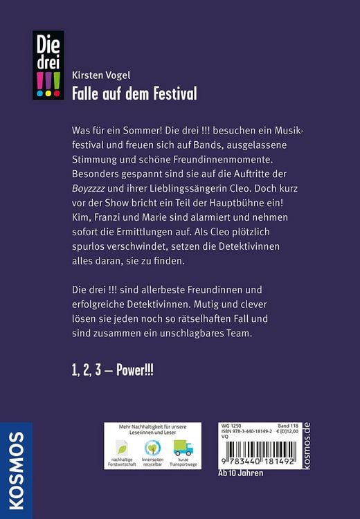 Produktbild: Die drei !!!, 118, Falle auf dem Festival