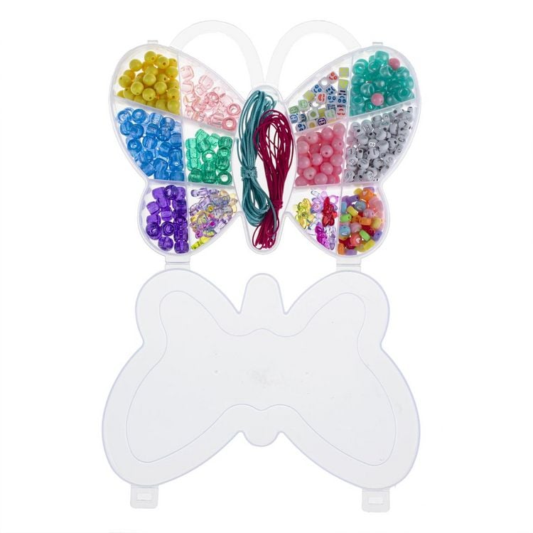 Produktbild: Perlen-Schmuckset 510St Schmetterling mit Kordeln-2x3m