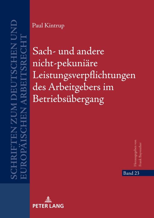 Produktbild: Sach- und andere nicht-pekuni&auml;re Leistungsverpflichtungen des Arbeitgebers im Betriebs&uuml;bergang