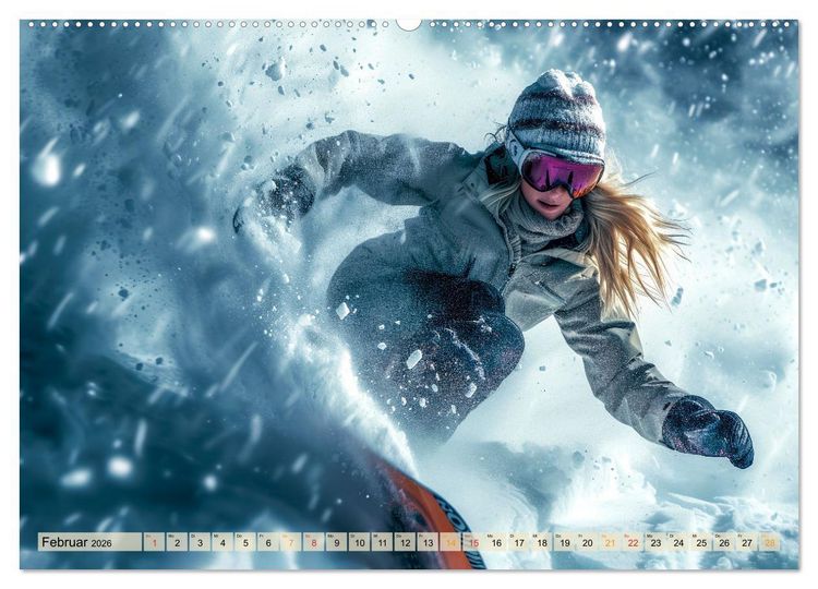 Produktbild: Snowboarden - tolle Momente (hochwertiger Premium Wandkalender 2026 DIN A2 quer), Kunstdruck in Hochglanz