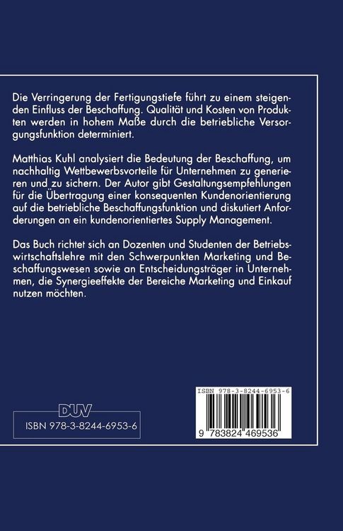 Produktbild: Wettbewerbsvorteile durch kundenorientiertes Supply Management