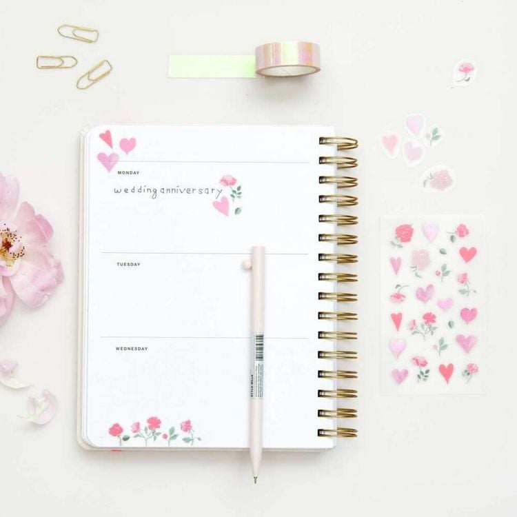 Produktbild: Foliensticker La Vie en Rose, Herzen & Blumen